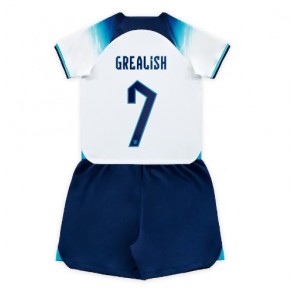 Maillot de foot Angleterre Jack Grealish #7 Domicile enfant Monde 2022 Manches Courte (+ pantalon court)